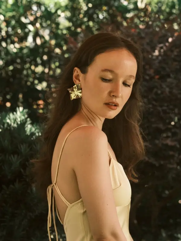 Серьги металл &laquo;Атмосфера&raquo;, ромб мятый, цвет золото