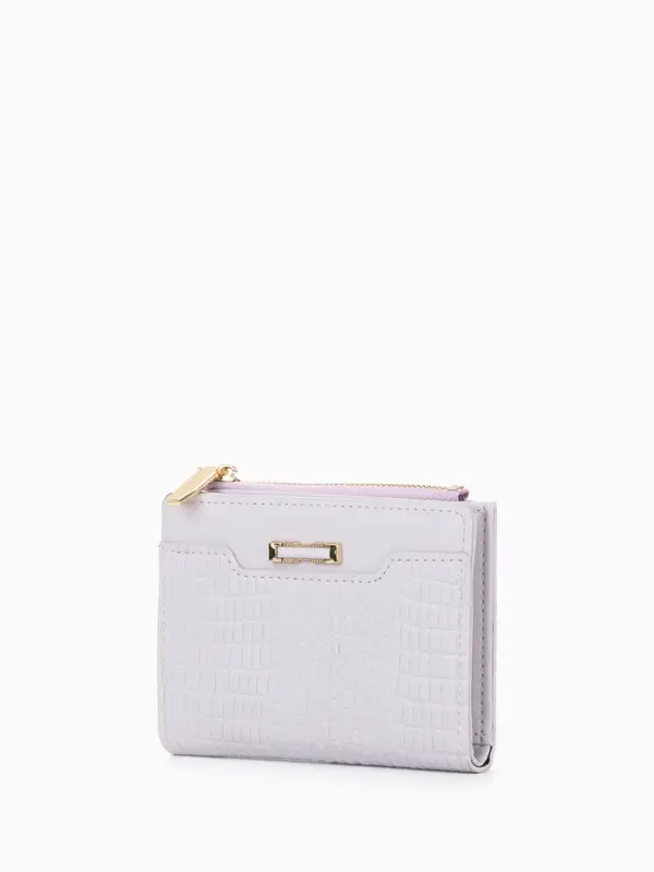 Кошелёк женский на кнопке, 12.5&times;2&times;9 см, однотонный, комбинированный, светло-сиреневый