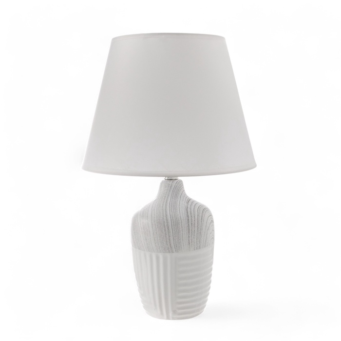 Лампа настольная Лампа настольная "Строгие линии" 1х40Вт Е27 белый/серый 25х25х40см