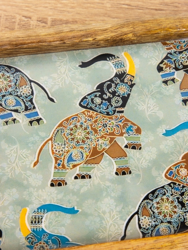 Набор розеток на подносе  Набор розеток на подносе "Мудрый слон" (3 шт) дерево манго 33,5х13х6,5 см