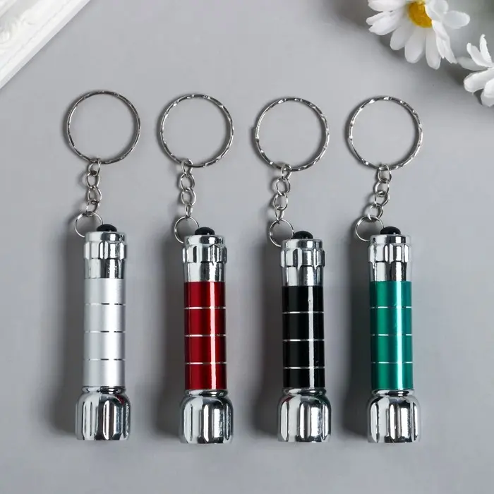 Фонарик на кольце Фонарик на кольце "Полоски" 5 диодов МИКС 7,3х1,9х1,9 см