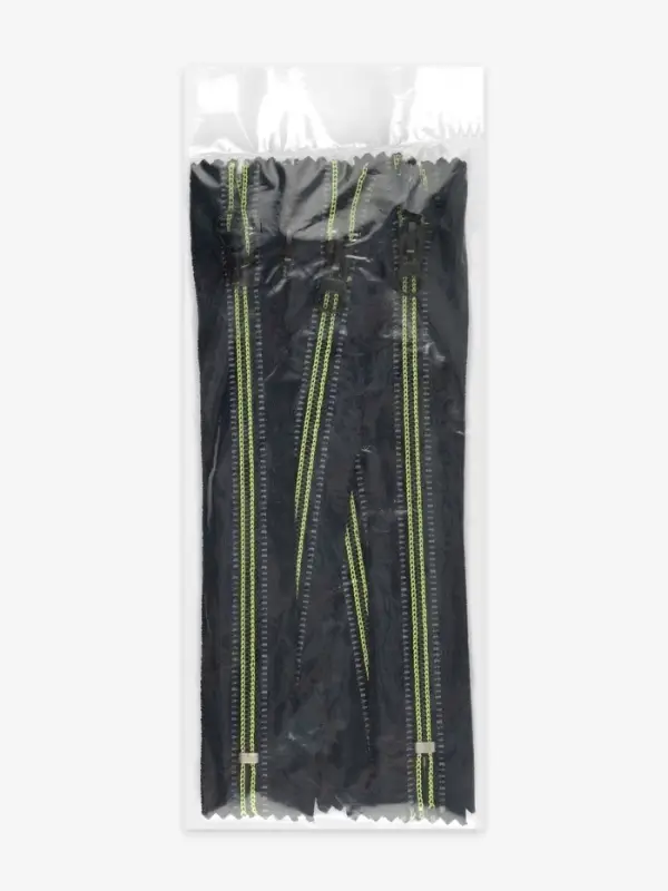 Молния &laquo;Спираль&raquo;, №5, неразъёмная, светоотражающая, замок автомат, 18 см, чёрная, зелёная