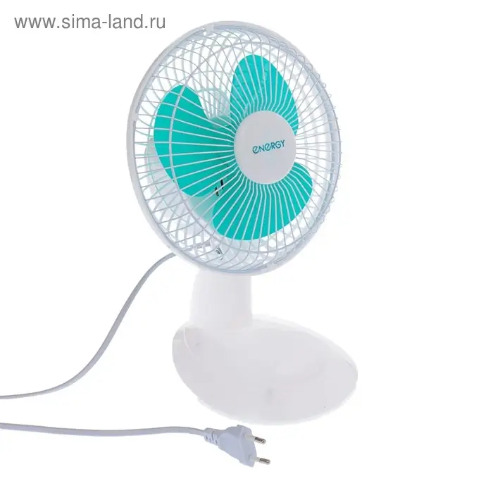 Вентилятор ENERGY EN-0603, настольный, 15 Вт, d=15 см, 2 скорости, бело-бирюзовый Вентилятор ENERGY EN-0603, настольный, 15 Вт, d=15 см, 2 скорости, бело-бирюзовый