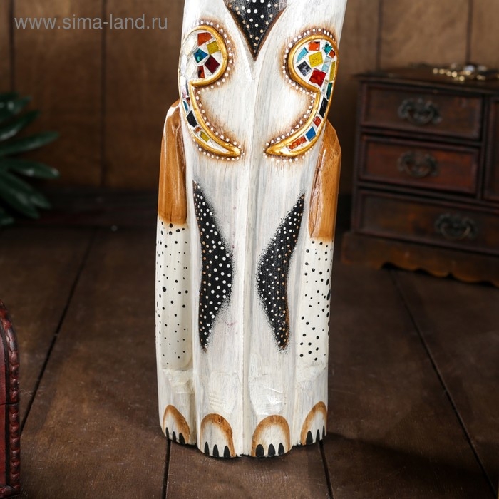 Сувенир дерево Сувенир дерево "Кошка с мозаичными вставками" серая 60х12х6 см