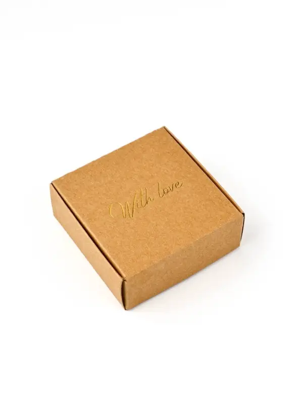 Коробка подарочная под бижутерию крафтовая, упаковка, «With love», 7.5 х 7.5 х 3 см
