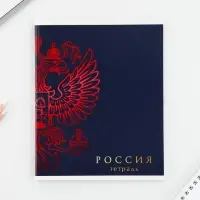 Тетрадь в клетку, 48 л., А5, на скрепке, блок №1 &laquo;Россия&raquo; МИКС