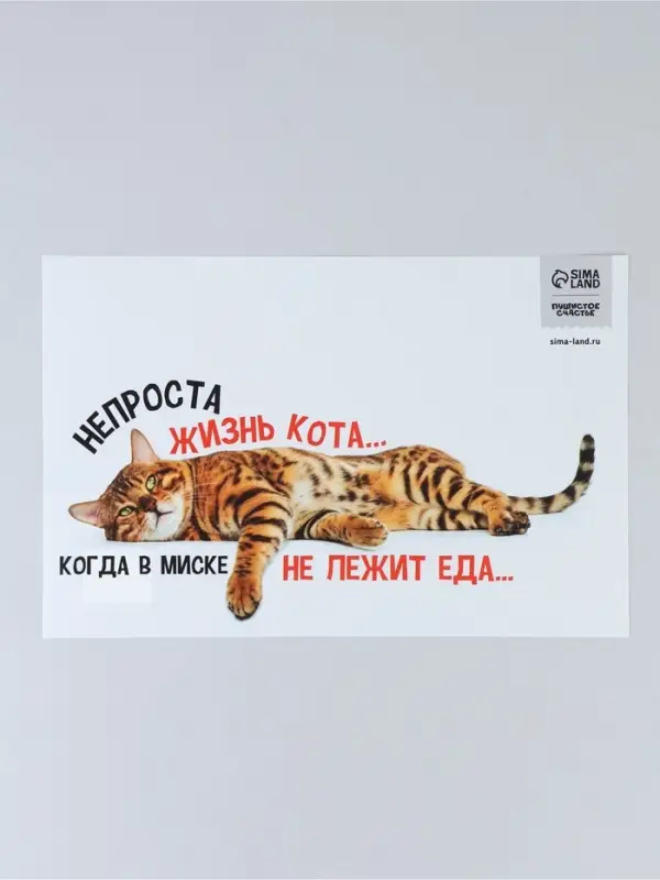 Коврик под миску &laquo;Не проста жизнь кота&raquo;, 43&times;28 см