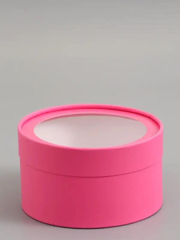 Подарочная коробка, сливовая, завальцованная с окном, 18 х 10 см