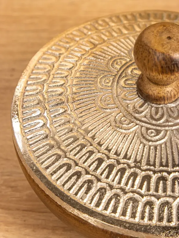 Сахарница Сахарница "Алюм" 15х15х11 см, алюминий, дерево