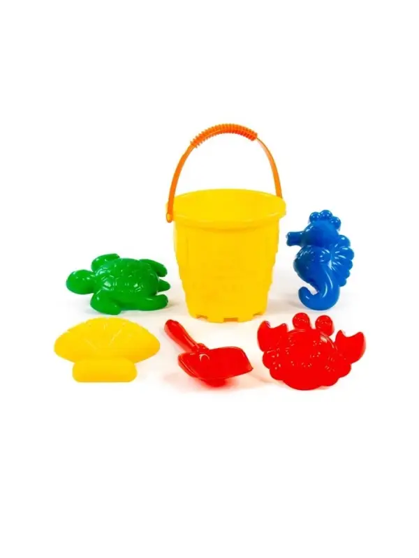 Набор игрушек для песочницы, 6 предметов: ведро, лопатка, 4 формочки
