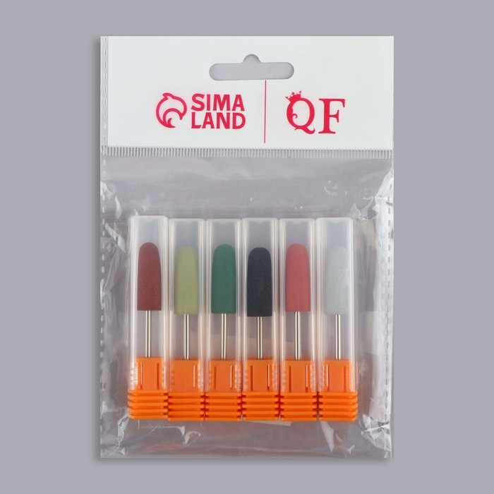 Фрезы силиконовые для полировки, в пакете, 6 шт, d = 10 мм, разноцветные Фрезы силиконовые для полировки, в пакете, 6 шт, d = 10 мм, разноцветные