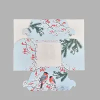 Коробка для 4 капкейков &laquo;Снегири&raquo;, 16 х 16 х 10 см