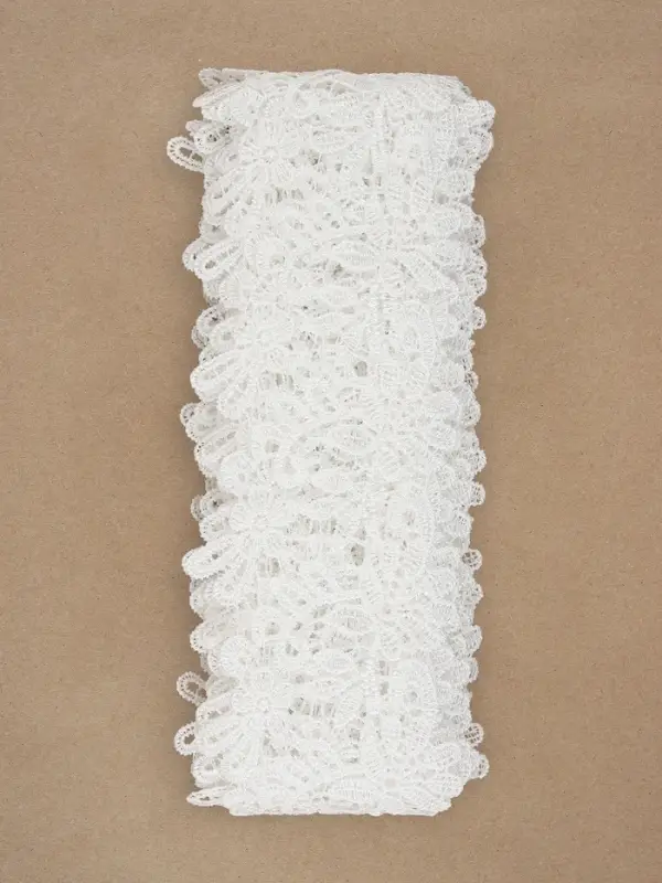 Кружево гипюровое, 85 мм, 6.8&plusmn;0.5 м, цвет белый