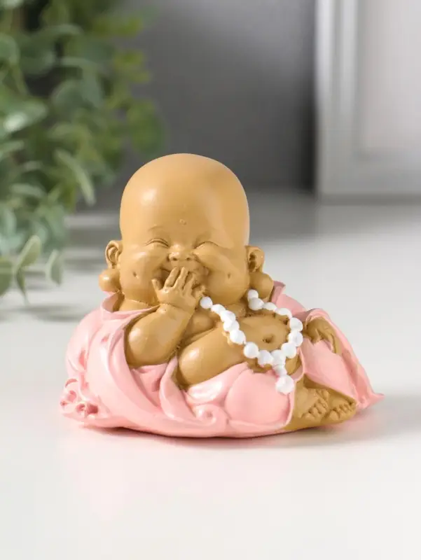 Сувенир полистоун "Маленький хотей в розовом одеянии - не скажу" 8х9,3х7 см