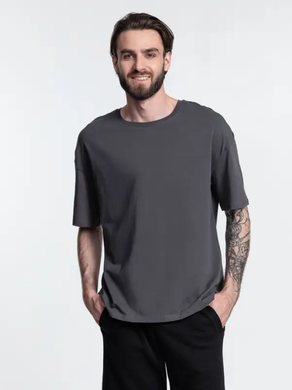 Футболка унисекс оверсайз Crosstown, темно-серая, размер XL