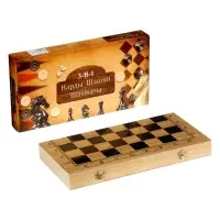 Настольная игра 3 в 1 &laquo;Король&raquo;: нарды, шахматы, шашки, 39&times;39 см