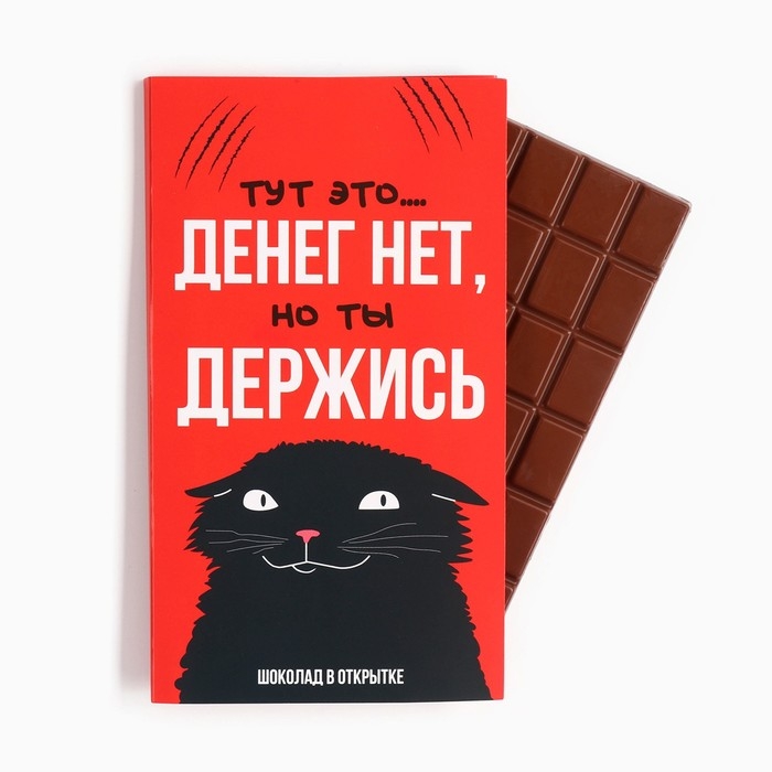 Шоколад с открыткой «Денег нет», 100 г Шоколад с открыткой «Денег нет», 100 г
