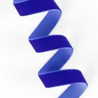Лента бархатная, 15 мм, 18&plusmn;1 м, синяя №47