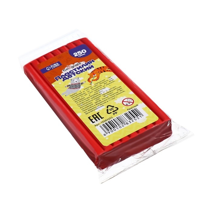 Пластилин 250г Calligrata Классический, красный Пластилин 250г Calligrata Классический, красный