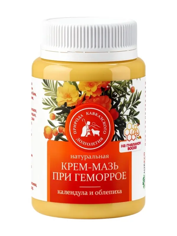 Крем-мазь при геморрое &laquo;Природа кавказского долголетия&raquo;, пластик, 100 мл