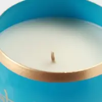 Свеча в чаше Yoga heal the soul, 200 г, 8.5&times;7 см, соевый воск, голубая