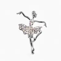 Брошь &laquo;Балерина&raquo;, аллонже, радужная в серебре