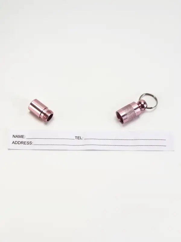 Адресник-капсула под записку, 0.9&times;2.75 см, фасовка 6 шт., металл, цвет МИКС