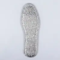 Стельки для обуви, утеплённые, двухслойные, фольгированные, окантовка, р-р RU 38 (р-р Пр-ля 40), 25 см, пара, серые