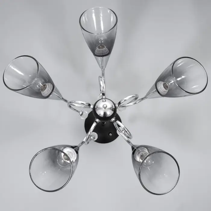 Светильник потолочный BayerLux &laquo;Марианна&raquo;, люстра 5хЕ27, 40 Вт, чёрный, 69&times;69&times;32.5 см