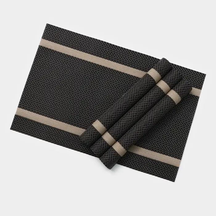 Салфетки сервировочные на стол Доляна &laquo;Рона&raquo;, 4 шт., 45&times;30 см, коричневые