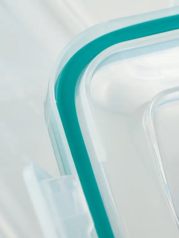 Набор контейнеров для хранения еды Idiland, 3 шт.: 400 мл, 800 мл, 1.5 л, пластик, герметичный, прозрачный, крышка голубая