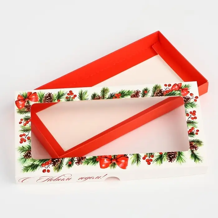 Коробка для шоколада «Новогодняя ботаника», с окном, 9.4 х 1.7 х 18.4 см Коробка для шоколада «Новогодняя ботаника», с окном, 9.4 х 1.7 х 18.4 см