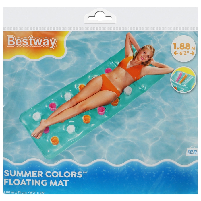 Матрас для плавания, 188 х 71 см, цвет МИКС, 43014 Bestway Матрас для плавания, 188 х 71 см, цвет МИКС, 43014 Bestway