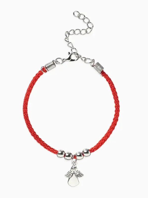 Браслет-оберег &laquo;Красная нить&raquo;, талисман защиты, ангел хранитель, цвет серебро, L=20 см
