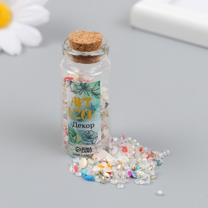 Декор для творчества в баночке Декор для творчества в баночке "Природный камень с перламутром - нежность" 20 гр 5х2,2х2,2 см 9369