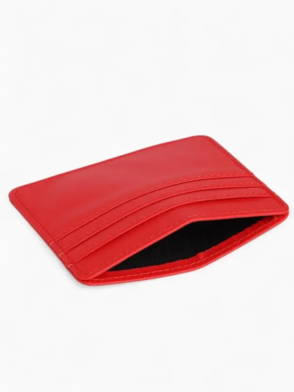 Картхолдер, на 3 карты, отделение для купюр, красный