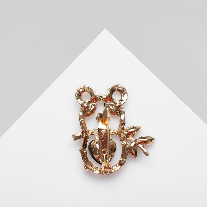 Брошь «Пандочка» контур, цвет чёрно-зелёный в золоте Брошь «Пандочка» контур, цвет чёрно-зелёный в золоте