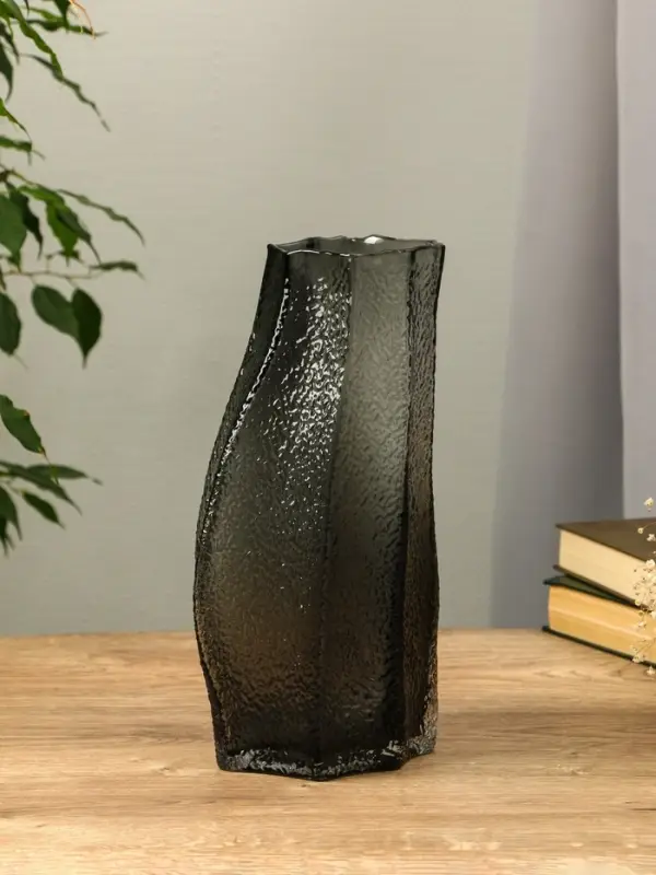 Ваза стекло настольная  Ваза стекло настольная "Дженис" 30х15х9,5 см, серый