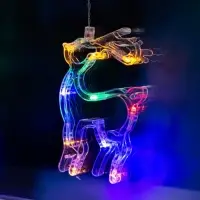 Гирлянда &laquo;Бахрома&raquo; 2.4&times;0.9 м с насадками &laquo;Олень&raquo;, IP20, прозрачная нить, 138 LED, свечение мульти, 8 режимов, 220 В