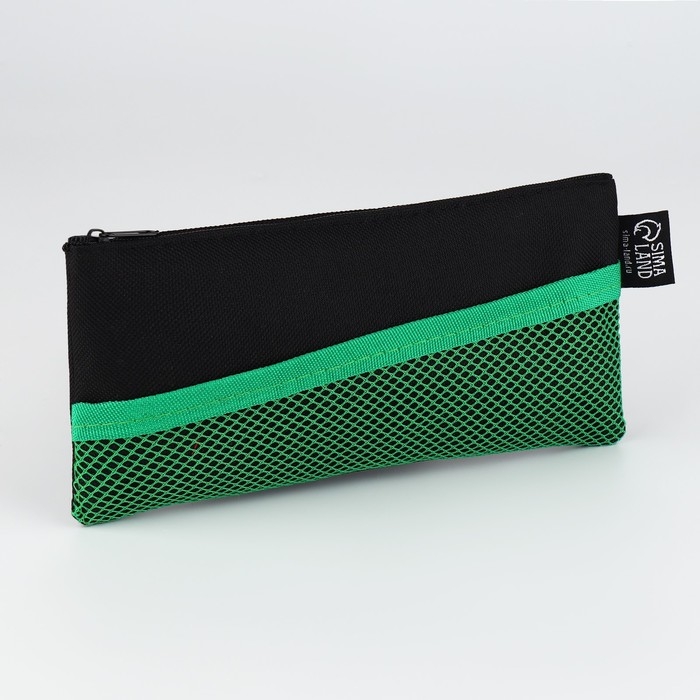 Пенал школьный текстильный «1 сентября: Чёрная с сеткой», 21*10 см Пенал школьный текстильный «1 сентября: Чёрная с сеткой», 21*10 см