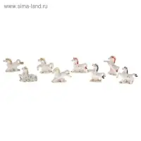 Сувенир керамика лошади цветные (набор 8 шт) 6*7,8*2,4 см