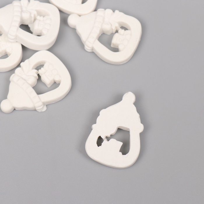 Декор для творчества полистоун Декор для творчества полистоун "Бутылочка с паровозиком" белый набор 6 шт 2х3 см