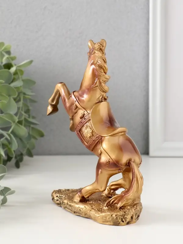 Сувенир полистоун Сувенир полистоун "Рыцарский конь на дыбах" под бронзу 12х5,8х16 см