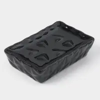 Набор аксессуаров для ванной комнаты &laquo;Ромбы&raquo;, 4 предмета, дозатор 230 мл, мыльница, 2 стакана, чёрный