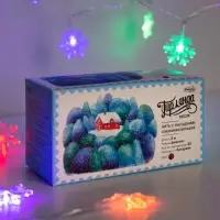 Гирлянда &laquo;Нить&raquo; 3 м с насадками &laquo;Снежинки большие&raquo;, IP20, прозрачная нить, 20 LED, от батареек АА&times;3, свечение мульти