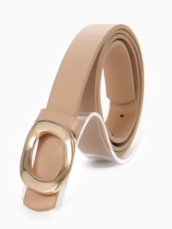 Ремень женский, золотистая пряжка, гвоздик, 2.3&times;105 см, бежевый