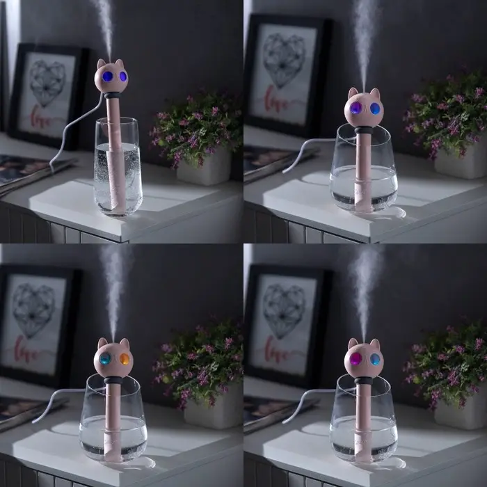 Увлажнитель воздуха &laquo;Кот&raquo; HM-22, ультразвуковой, погружной, портативный, USB, розовый