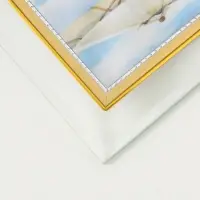 Фоторамка стекло 10х15 см "Золотой кант" горизонтальная 20х14,5 см