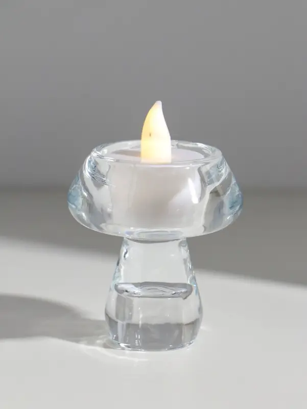 Подсвечник стекло на 1 свечу "Тюльпан на ножке" прозрачный d=2,5 см 6х6х7,5 см