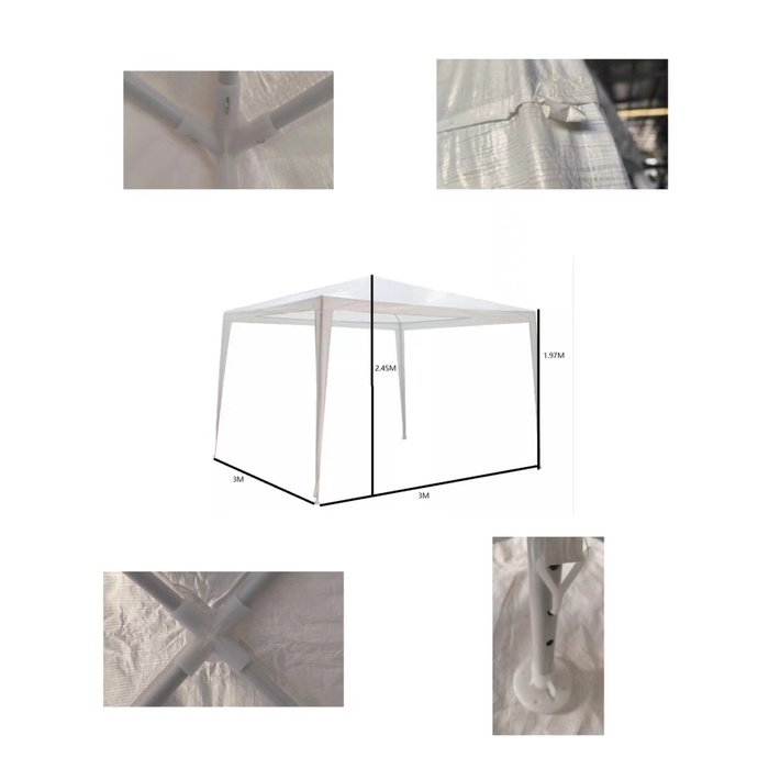 Шатёр туристический, 300 х 300 см., белый, открытый, зауженный Шатёр туристический, 300 х 300 см., белый, открытый, зауженный